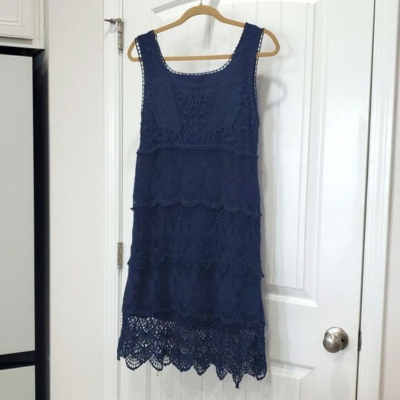 Maurice’s Navy Blue Crochet Dress, Size Large - Picture 6 of 7
